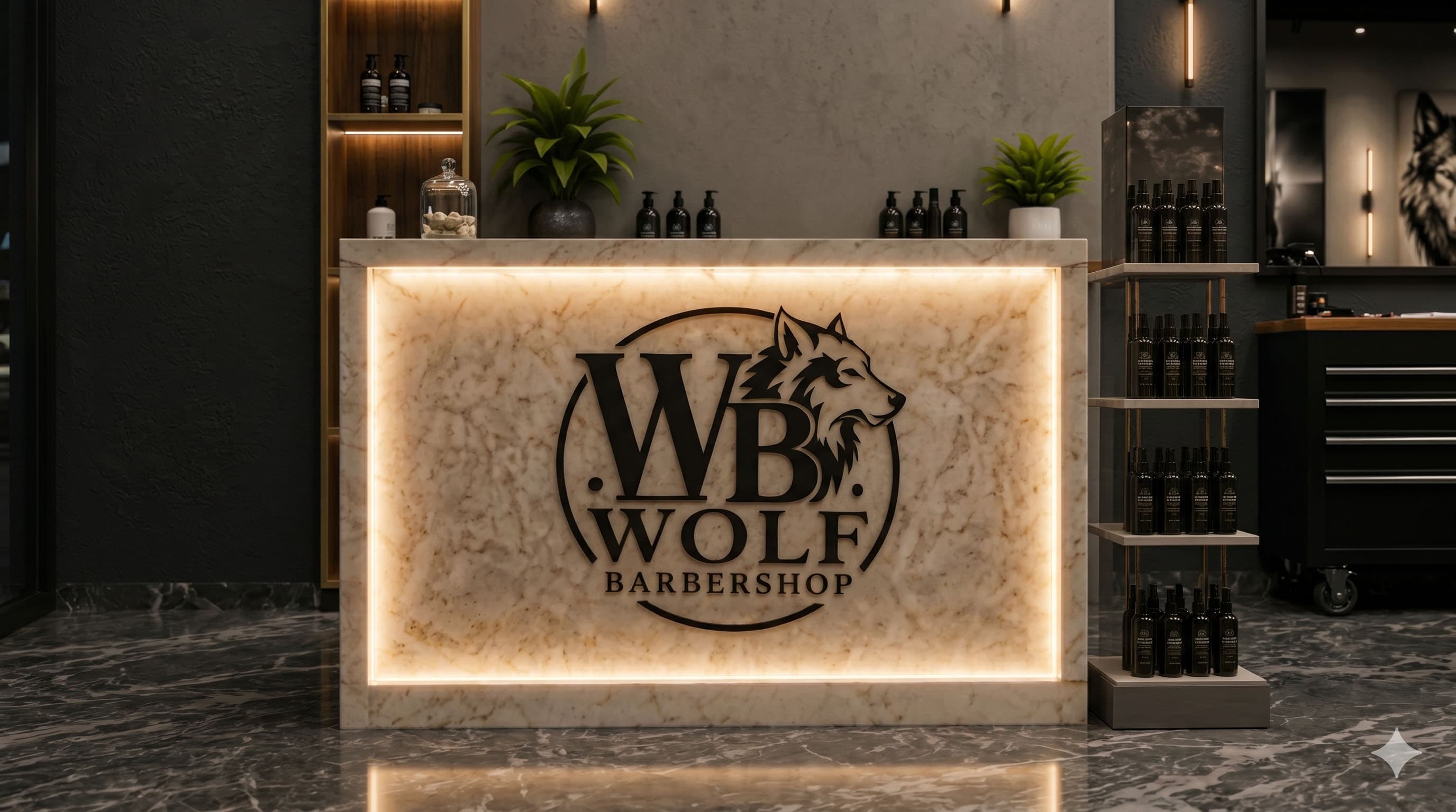 Bancada da WOLF Barbershop